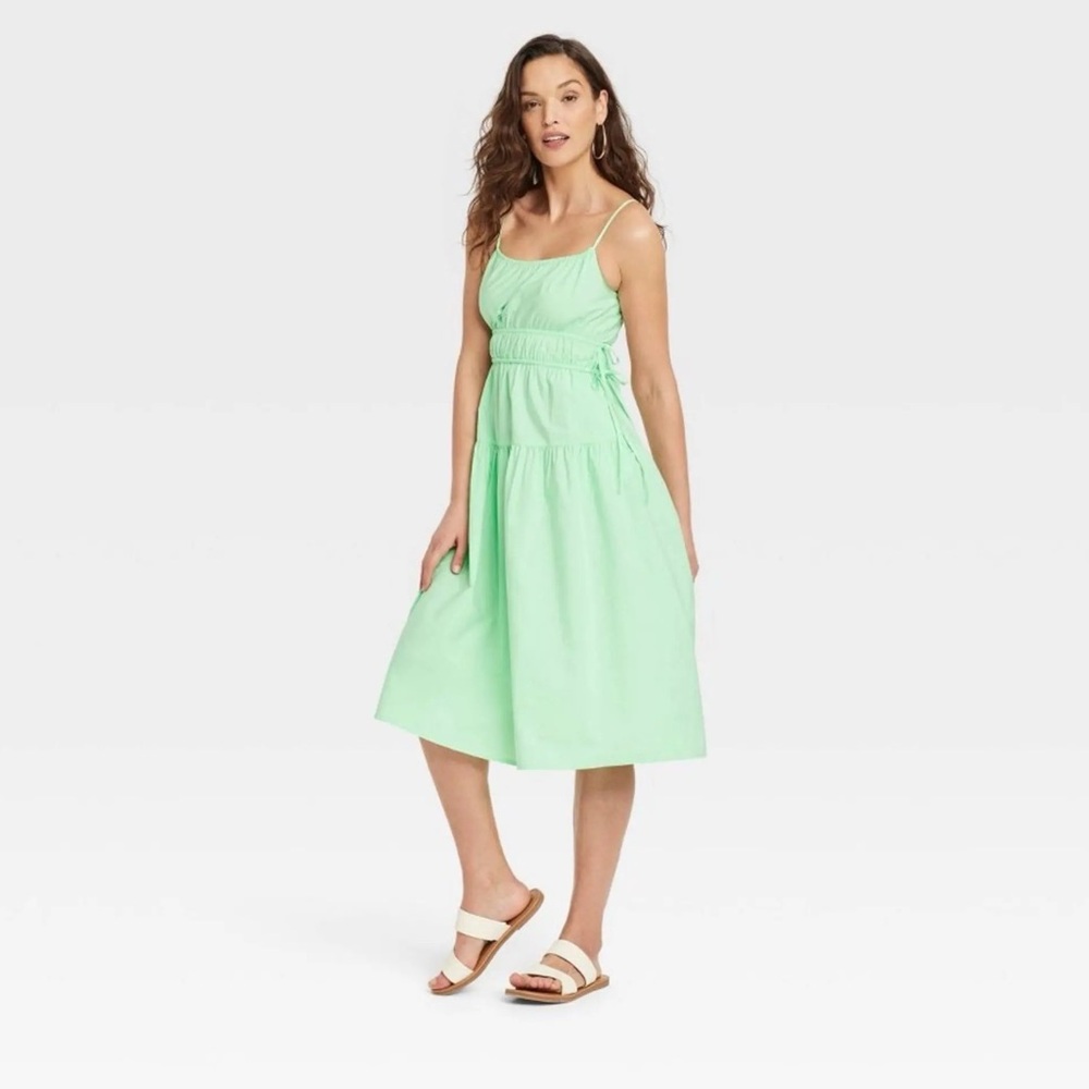 Universal Thread Cinched Waist Midi Sundress - XS Green NWOT